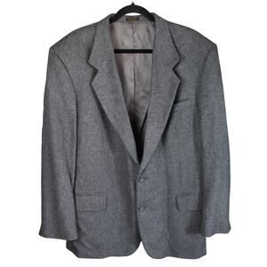 Bachrach 100% Camel Hair Blazer Men 44 R Gray Sport Coat Jacket Luxury Preppy